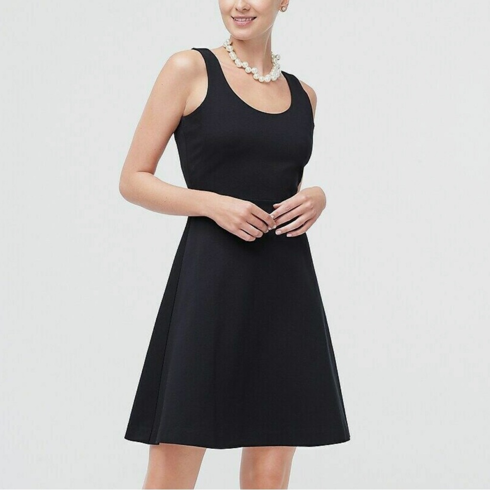 J.Crew Black Sleeveless Strappy A-line Skater Dress